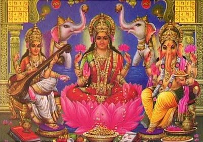 goddess laxmi with ganesh