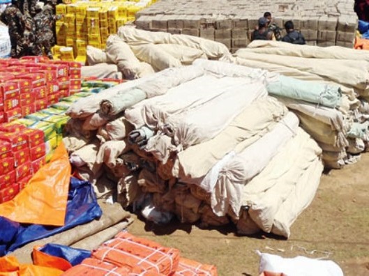 Relief materials in cash and food worth Rs 4.5 million to quake victims