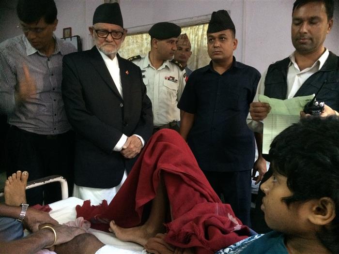 PM Koirala meets injured of Madhes agitation at Bir Hospital