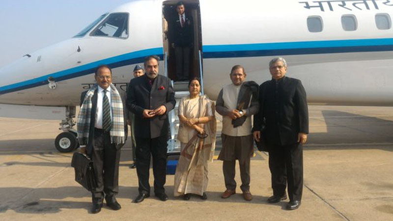 Sushma Swaraj at New Delhi Airport