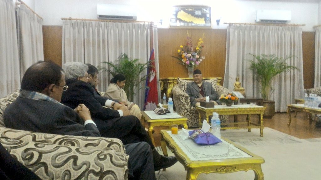 Sushma swaraj with PM Oli