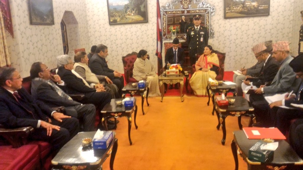 Sushma swaraj with President vidya