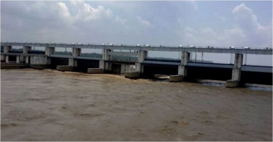 All sluice gates in Gandaki barrage opened