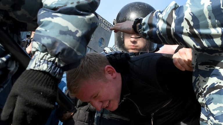 Over 130 detained at Moscow anti-corruption rally: rights group