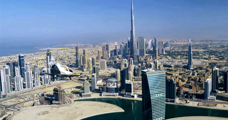 दुबईमा उड्दै ड्राइभरबीनाको पहिलो ‘फ्लाइङ ट्याक्सी’