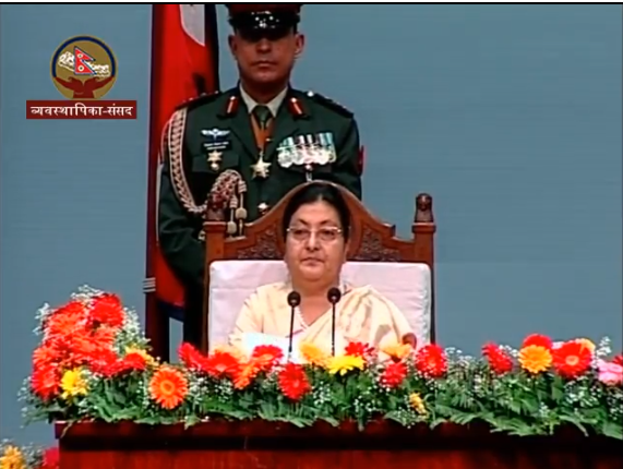 President Bhandari presents government’s policies and programmes