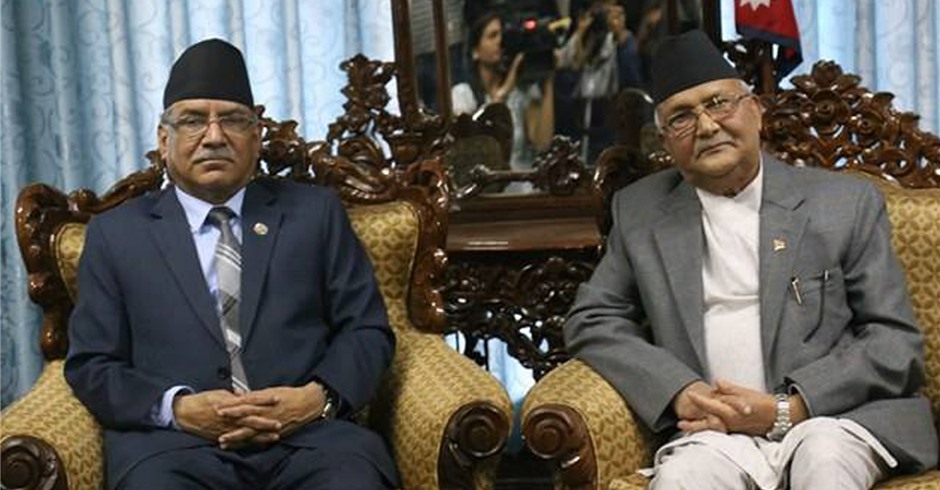 PM Dahal and UML chair Oli discuss contemporary issues