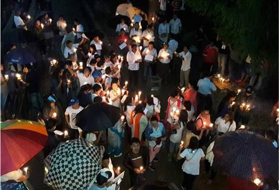 Candle- lit ceremony wishing for peace in Darjeeling