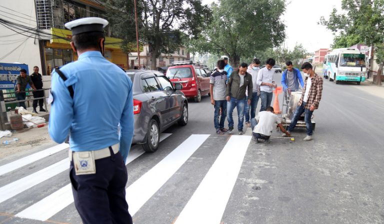 Zebra crossing at different places in Kanchanpur