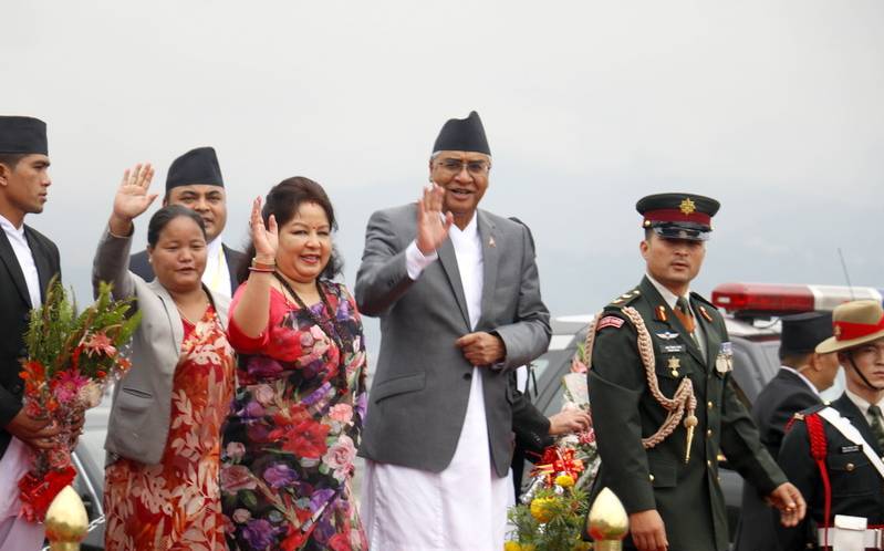PM Deuba leaves on a state visit to India